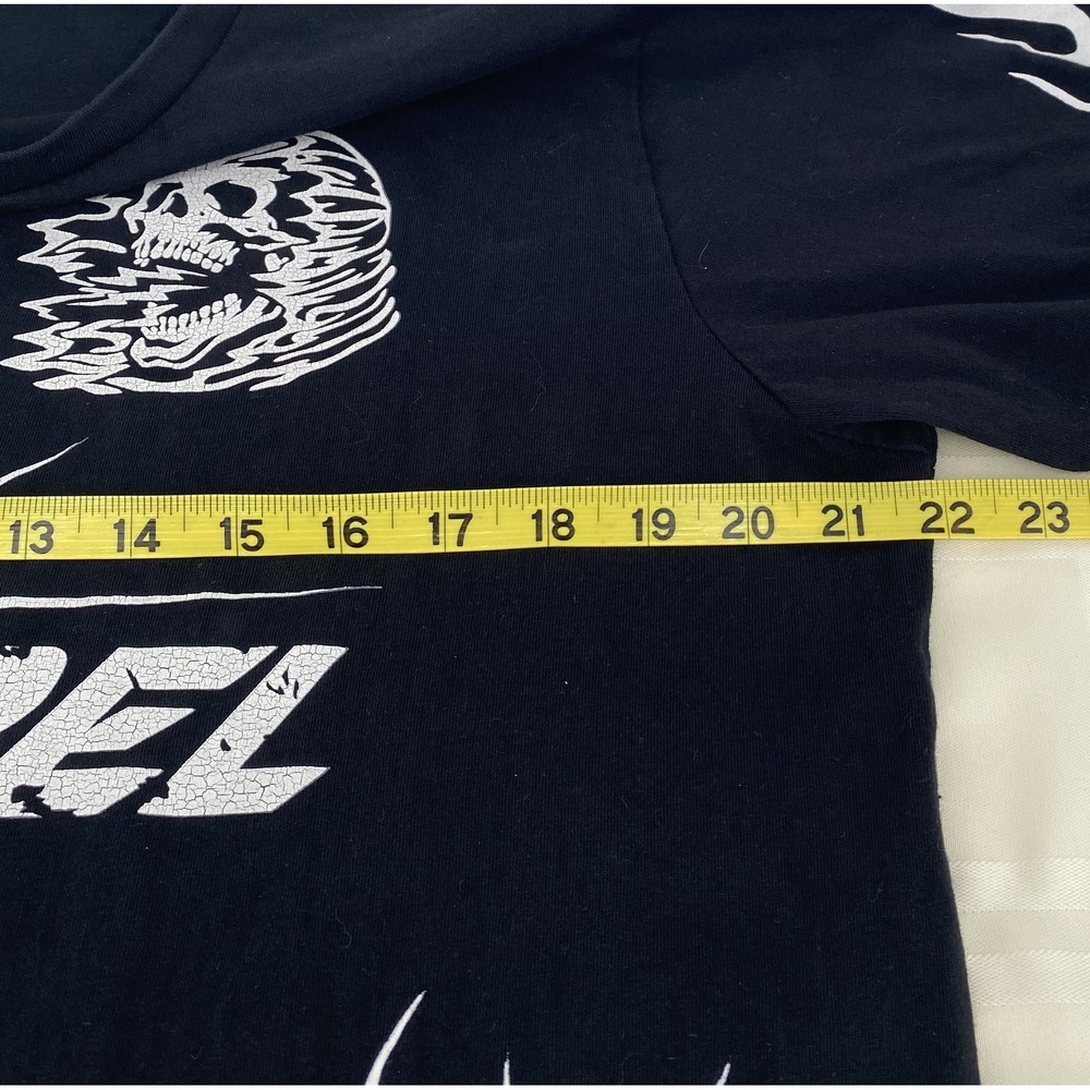 Rebel Vengeance Graphic Tee XL Black Skull Tribal Y2K Punk Grunge Oversized - Picture 10 of 11